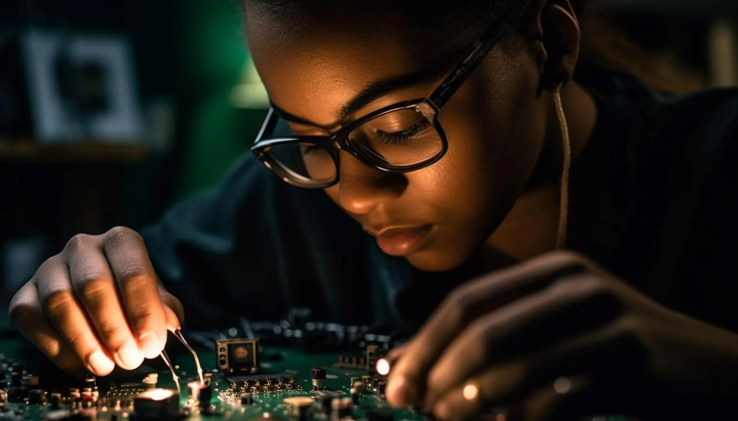 engineer holding chip